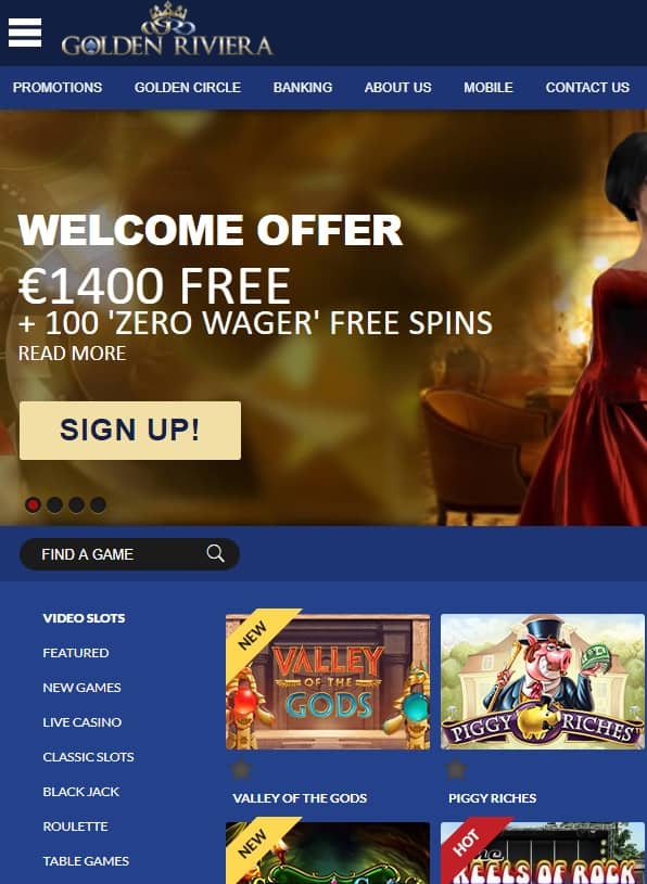 Golden Riviera Casino Website Review 