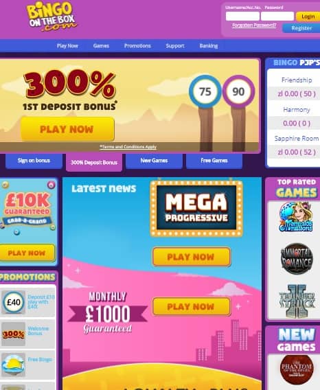 Bingo On The Box Casino Online