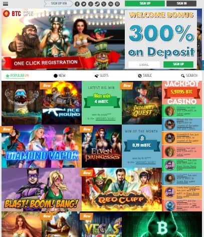 BTCSPIN Casino Free Spins Bonus