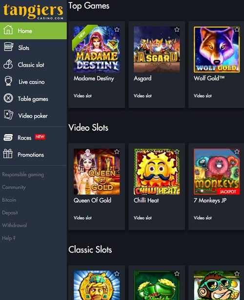 Tangiers Casino free games