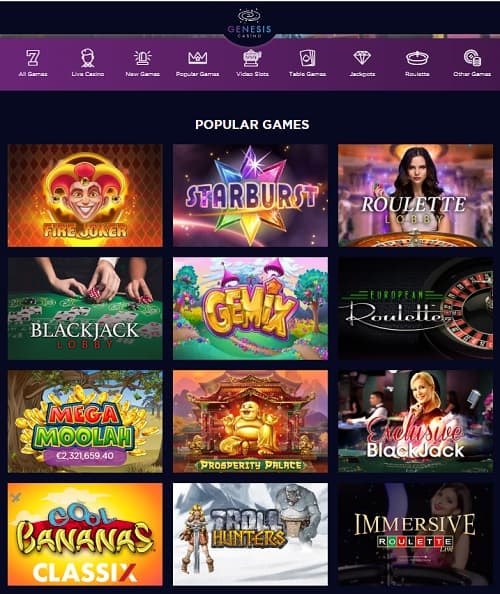 Genesis Casino Online & Mobile - review