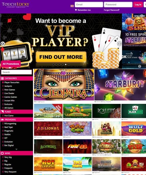 Touch Lucky free spins bonus