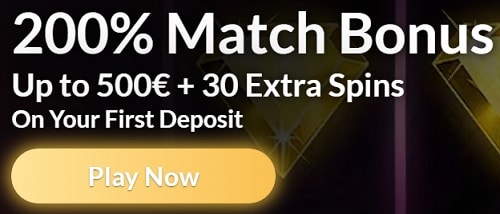 200% bonus & 30 free spins on sign up