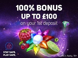 100% match bonus on first deposit