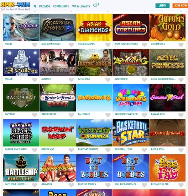 Spin and Win Casino new games