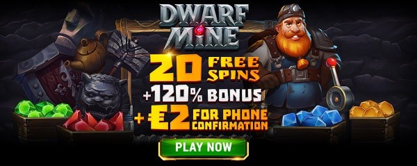 20 Free Spins + 2 EUR gratis + 120% bonus after deposit 