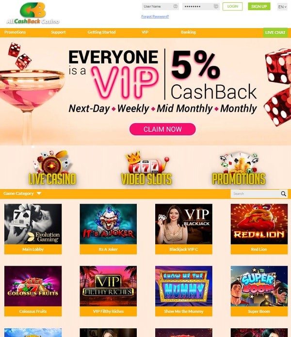 All Cashback Casino