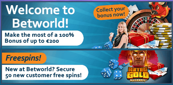 100% welcome bonus + 50 free spins on slot machines 