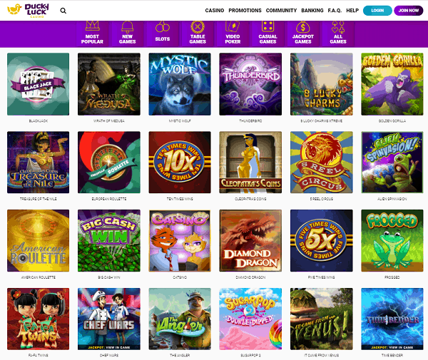 Ducky Casino 150 free spins 