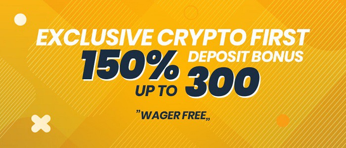 150% up to $300 Crypto Bonus 